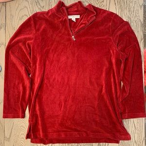 Vintage Josephine Chaus sport quarter-zip pull over (red) - Women’s Size XL